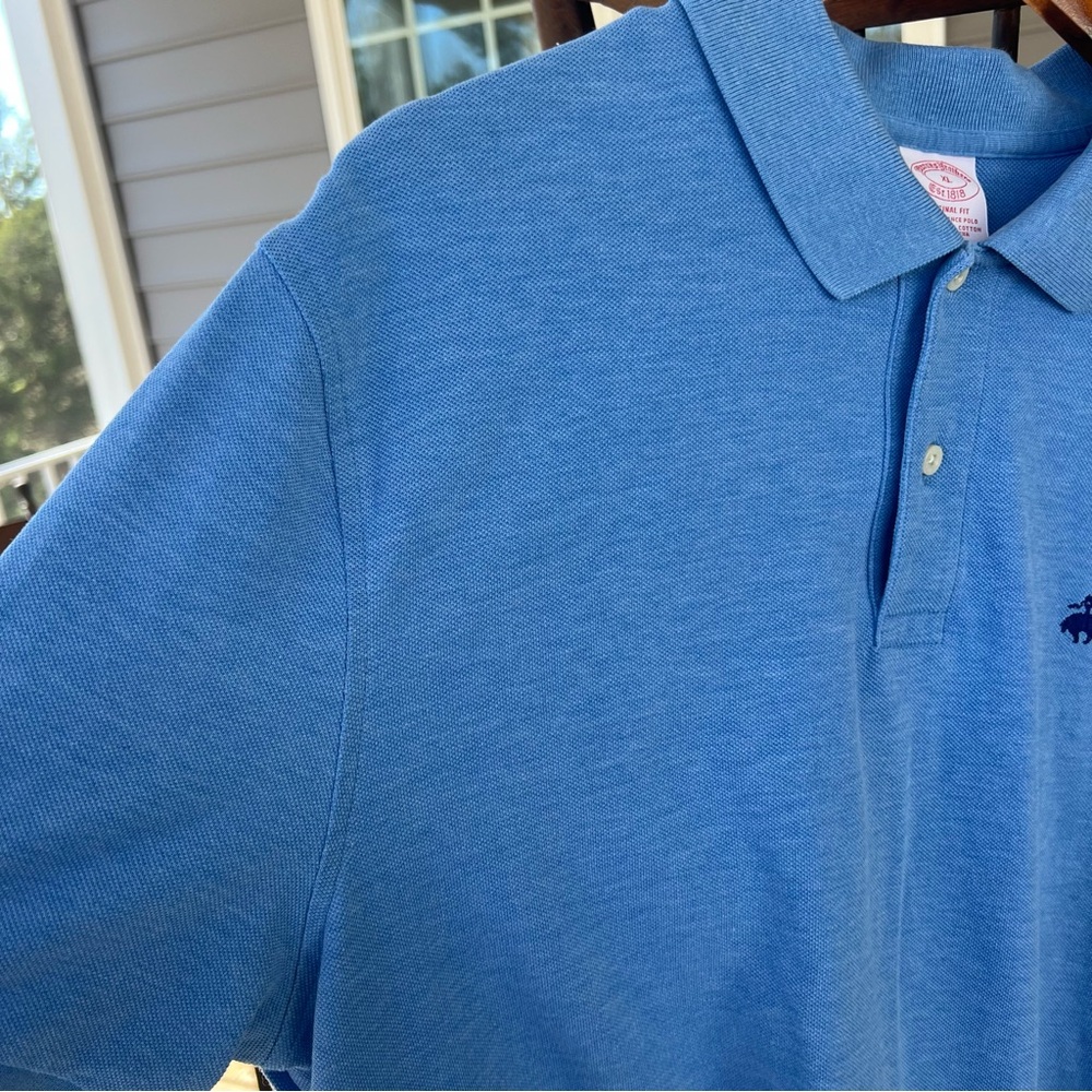 Brooks Brothers 1818 Men's Original Fit Performance Polo Shirt Blue Cotton XL - Picture 4 of 13